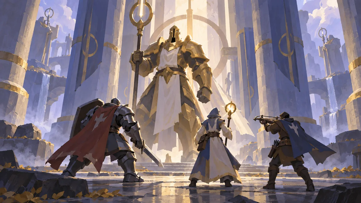 Ilustración conceptual de una dungeon avaloniana