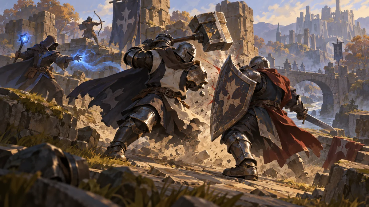 Ilustración conceptual de una escuadra en combate